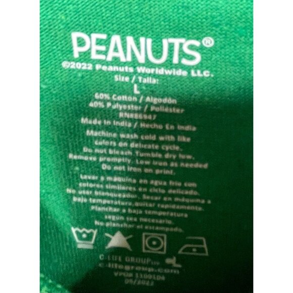 World Wide - Peanuts - Unisex Adult Short Sleeves T-Shirt - Graphic Tee-Green- L - Picture 9 of 12